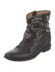 Isabel Marant Leather Studded Accents Moto Boots