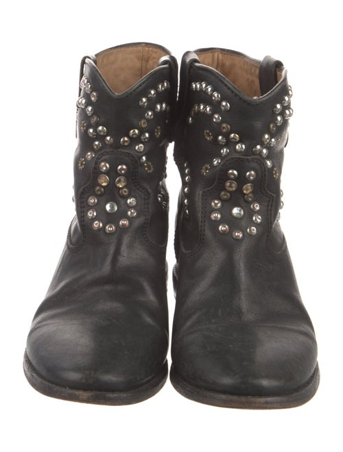 Isabel Marant Leather Studded Accents Moto Boots