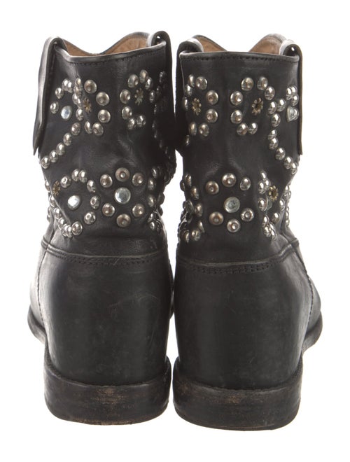 Isabel Marant Leather Studded Accents Moto Boots