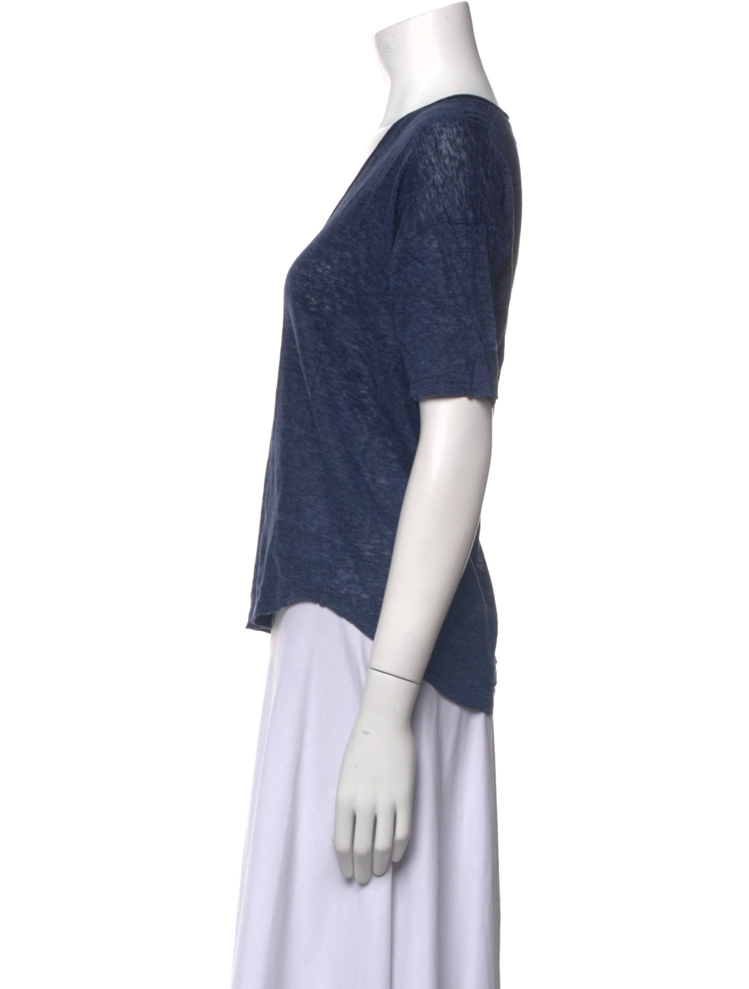 Isabel Marant Linen V-Neck T-Shirt