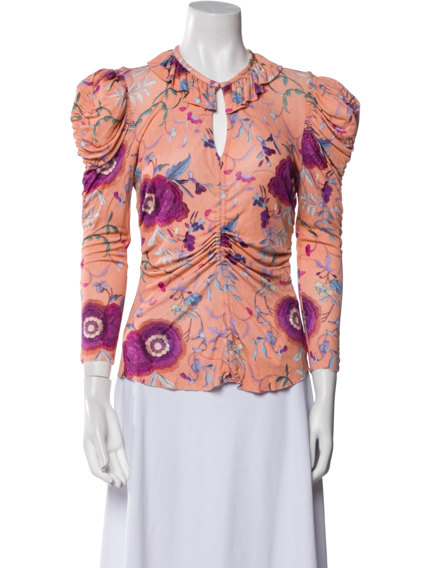Isabel Marant Floral Print Mock Neck Blouse