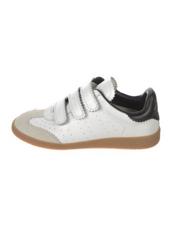 Isabel Marant Leather Scalloped Accent Sneakers