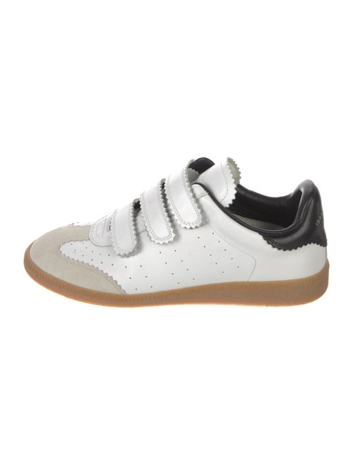 Isabel Marant Leather Scalloped Accent Sneakers