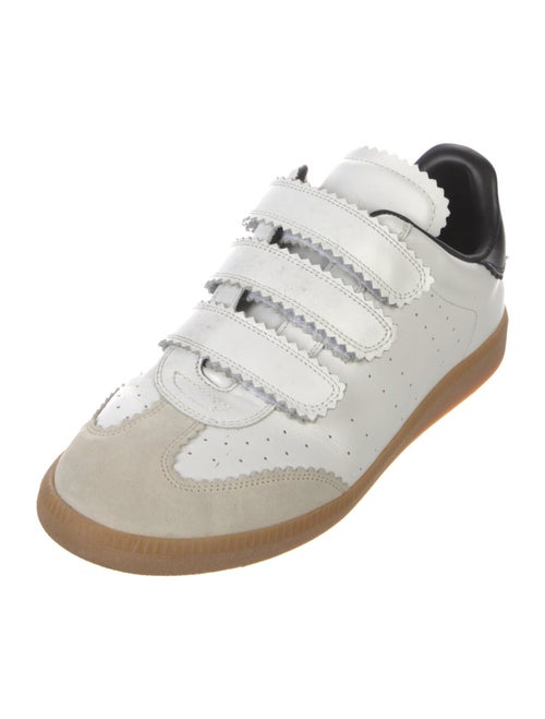 Isabel Marant Leather Scalloped Accent Sneakers