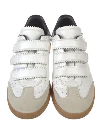 Isabel Marant Leather Scalloped Accent Sneakers