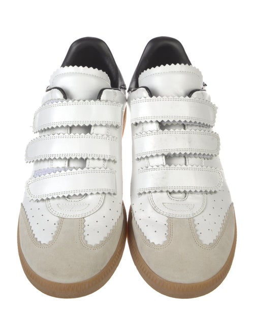 Isabel Marant Leather Scalloped Accent Sneakers
