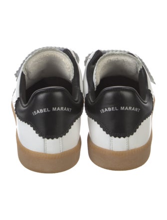 Isabel Marant Leather Scalloped Accent Sneakers