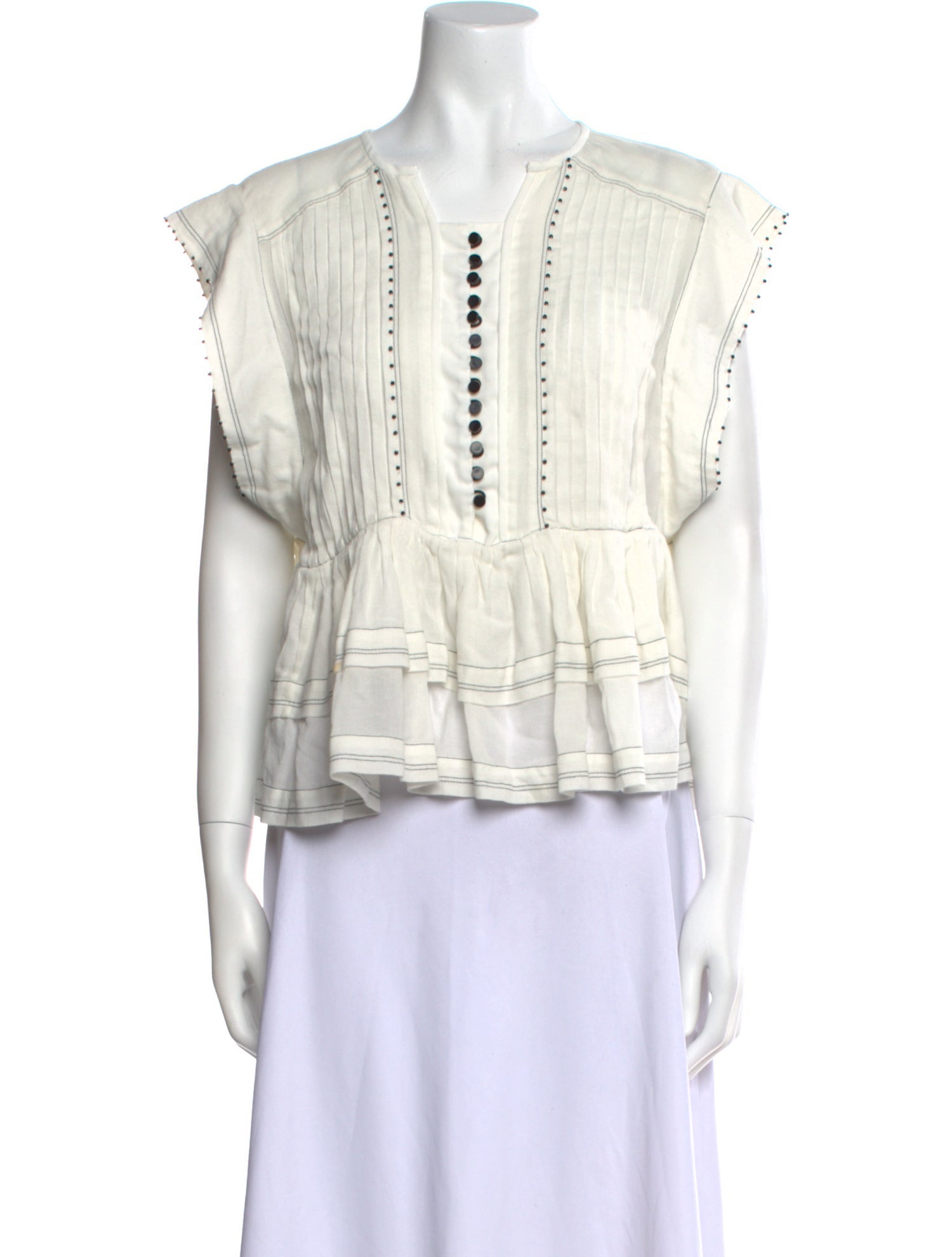 Isabel Marant V-Neck Short Sleeve Blouse