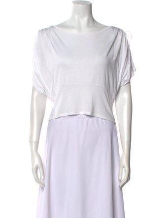 Isabel Marant Bateau Neckline Short Sleeve Crop Top