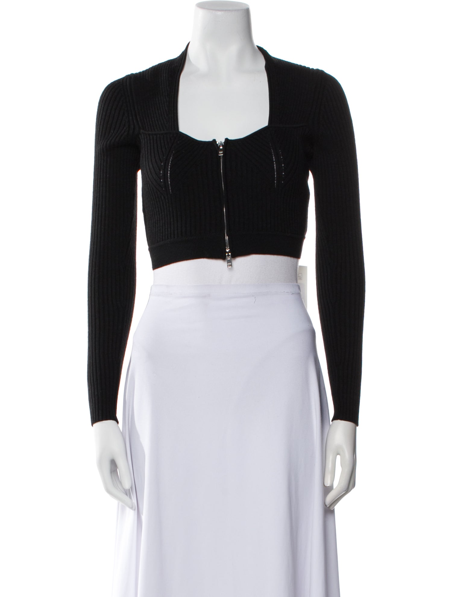 Isabel Marant Square Neckline Long Sleeve Crop Top