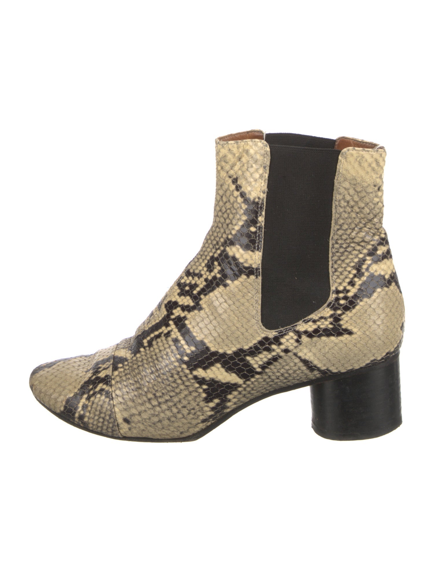 Isabel Marant Snakeskin Animal Print Chelsea Boots