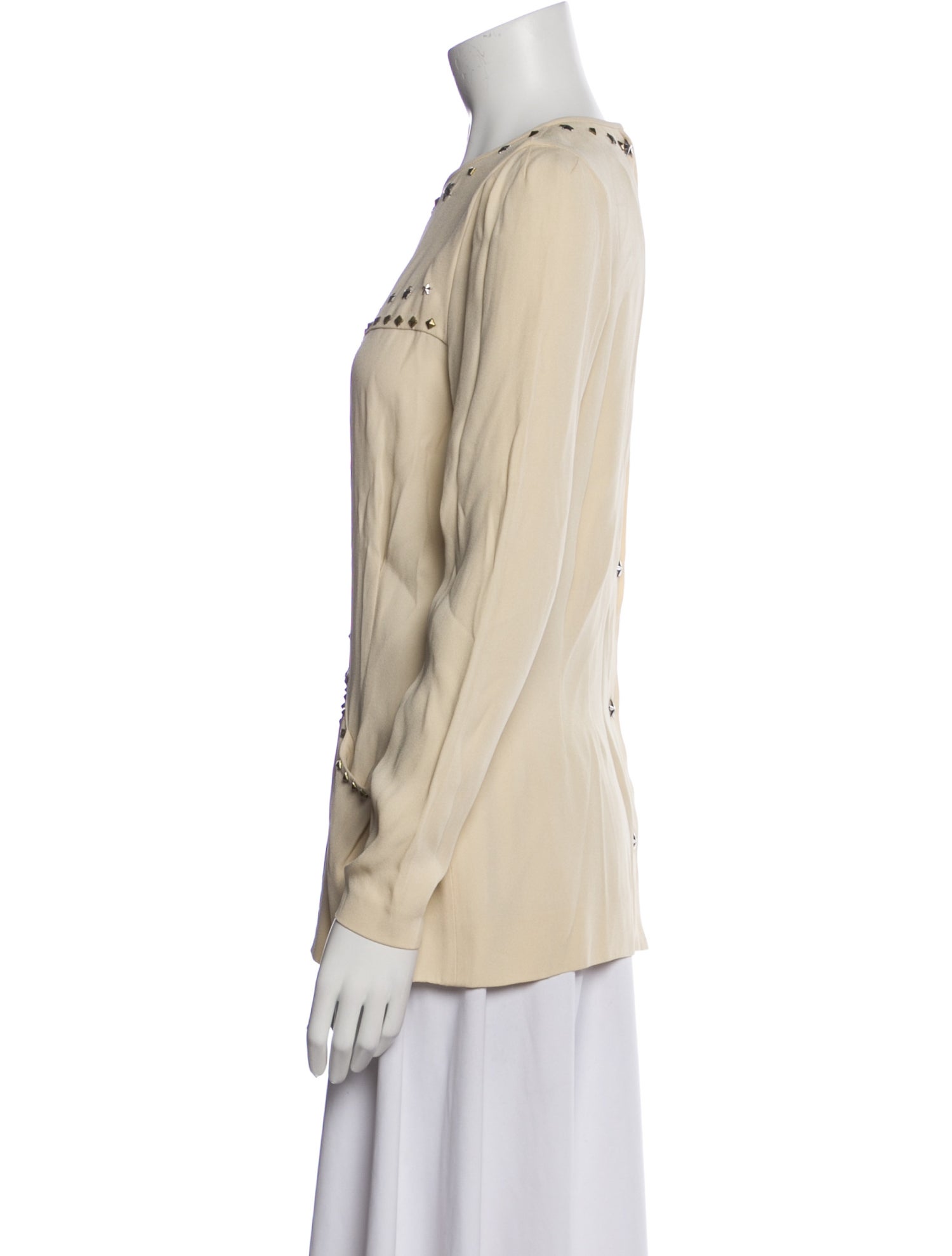 Isabel Marant Crew Neck Long Sleeve Button-Up Top