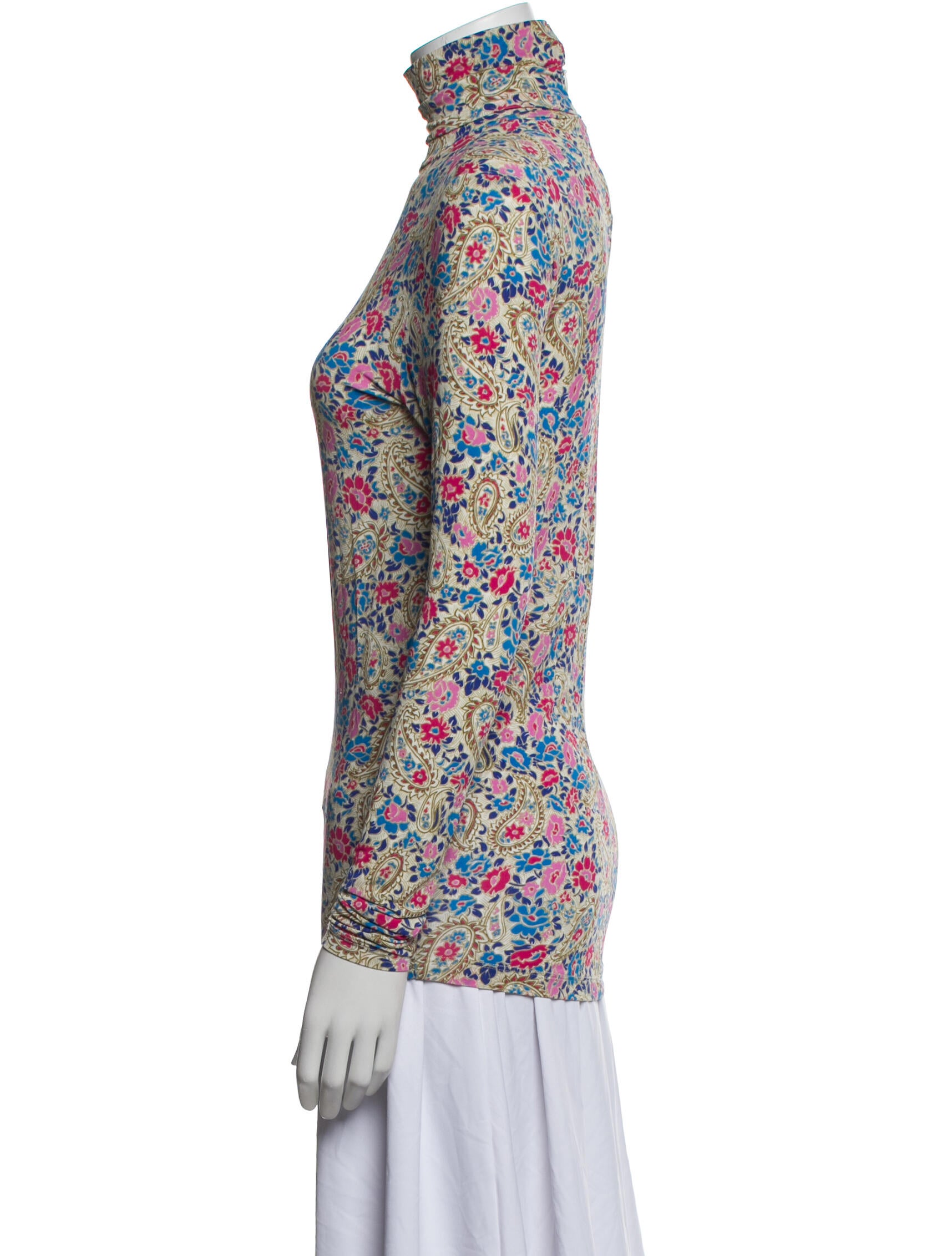 Isabel Marant Floral Print Mock Neck Blouse