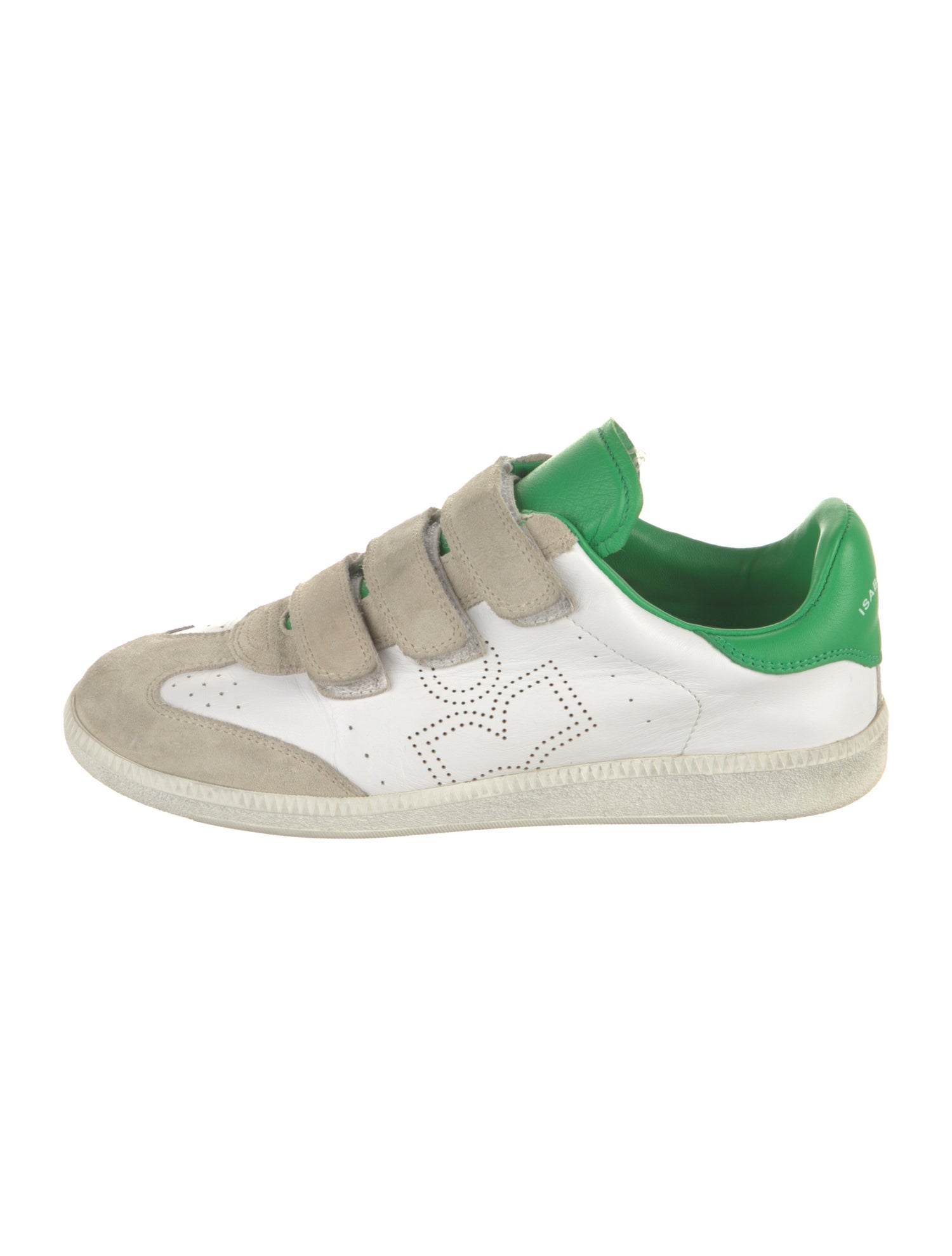 Isabel Marant Leather Colorblock Pattern Sneakers
