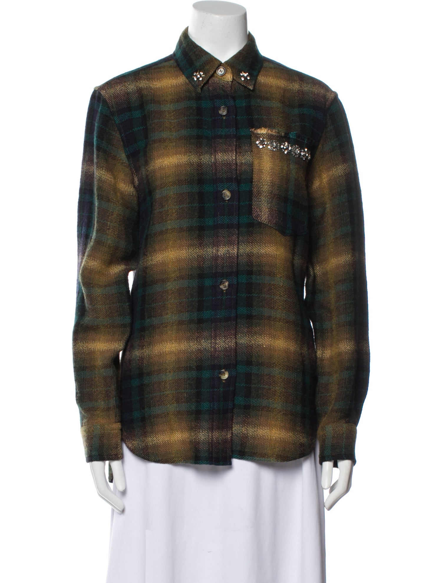 Isabel Marant Linen Plaid Print Jacket