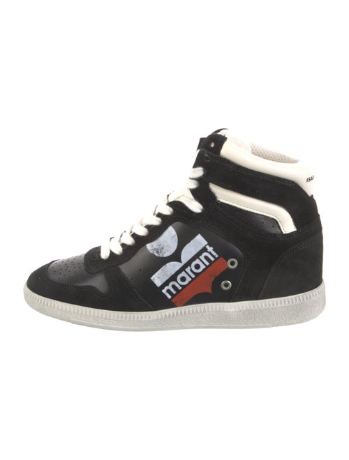 Isabel Marant Leather Graphic Print Sneakers