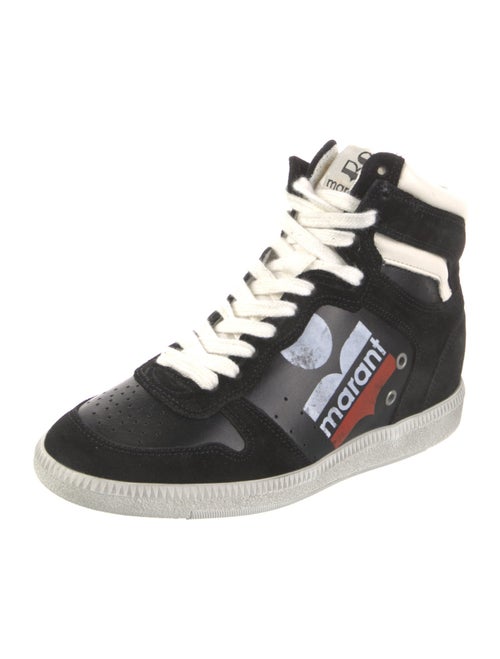 Isabel Marant Leather Graphic Print Sneakers
