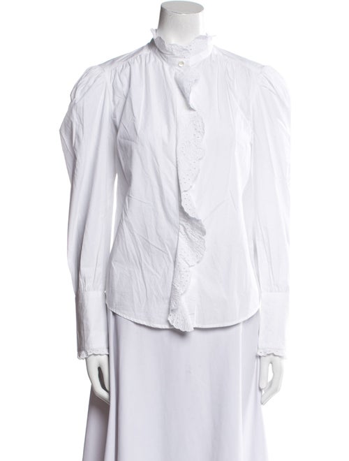 Isabel Marant Mock Neck Long Sleeve Button-Up Top