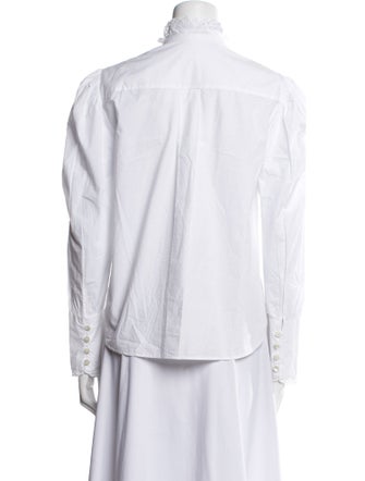 Isabel Marant Mock Neck Long Sleeve Button-Up Top