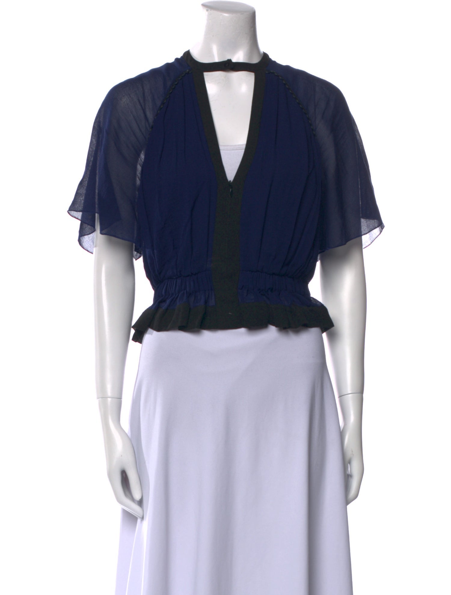 Isabel Marant V-Neck Short Sleeve Crop Top