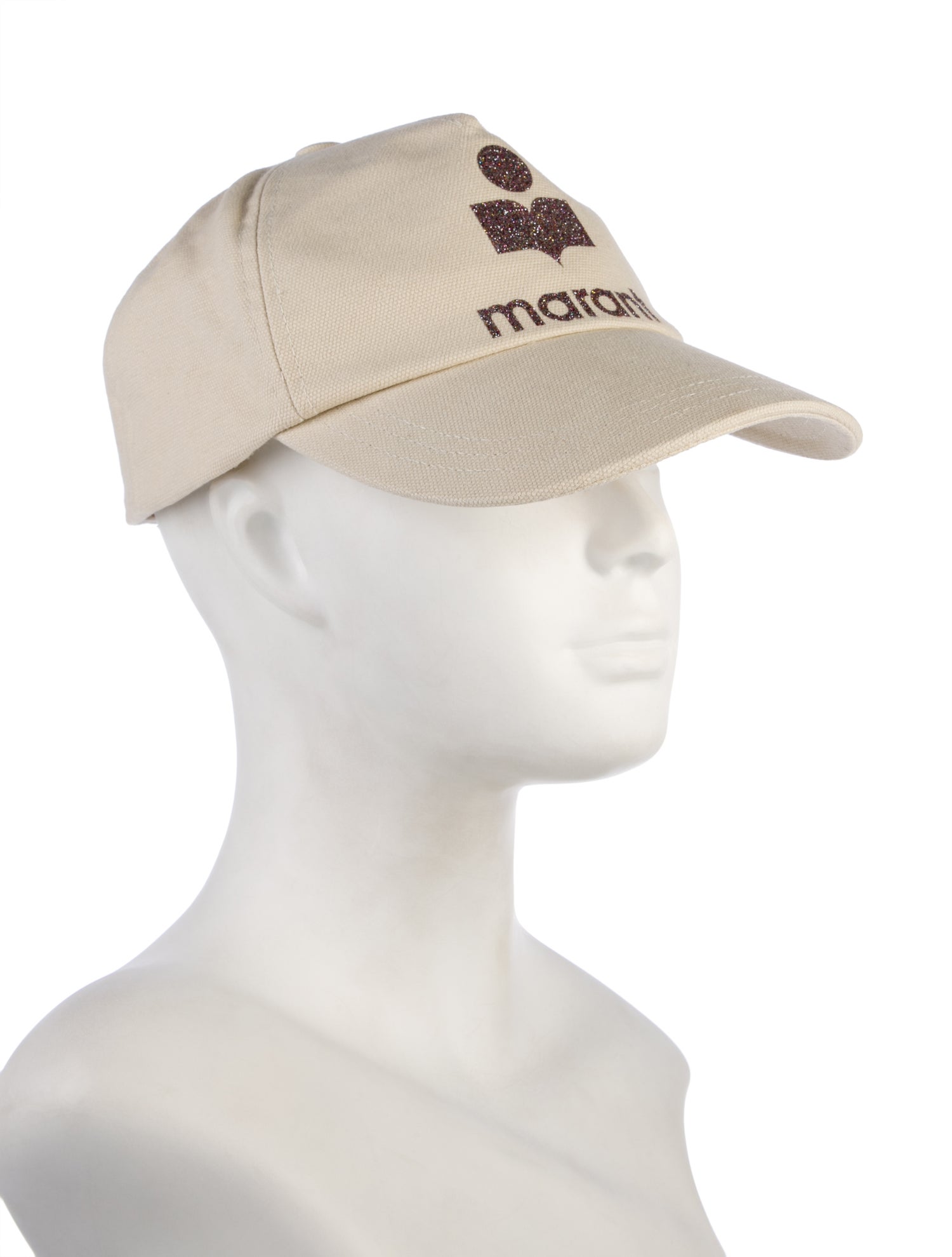 Isabel Marant Solid Glitter Logo Baseball Hat