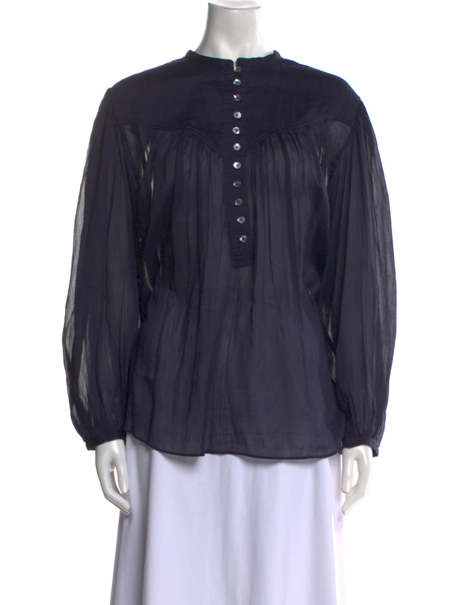 Isabel Marant Mock Neck Long Sleeve Blouse