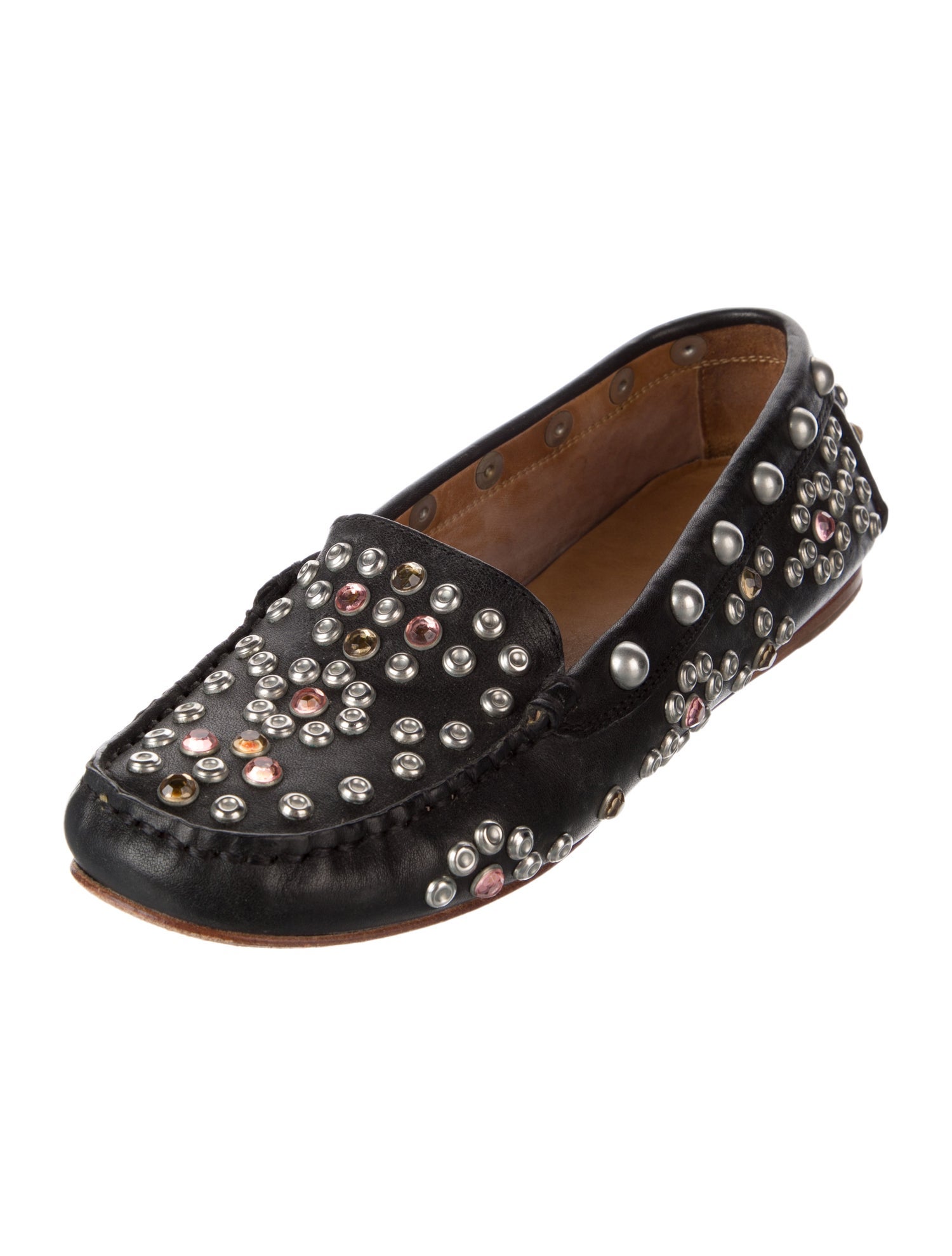 Isabel Marant Leather Studded Accents Loafers