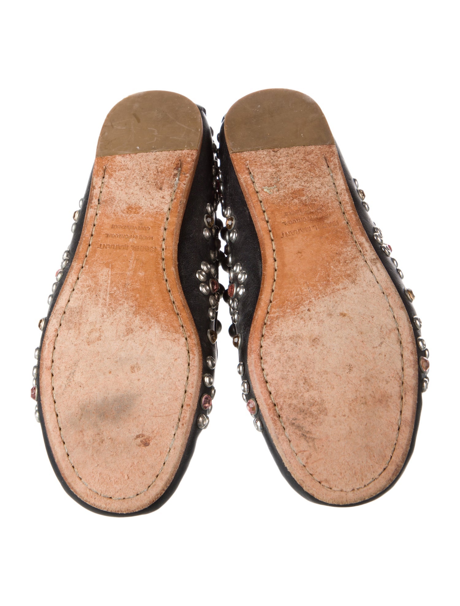 Isabel Marant Leather Studded Accents Loafers