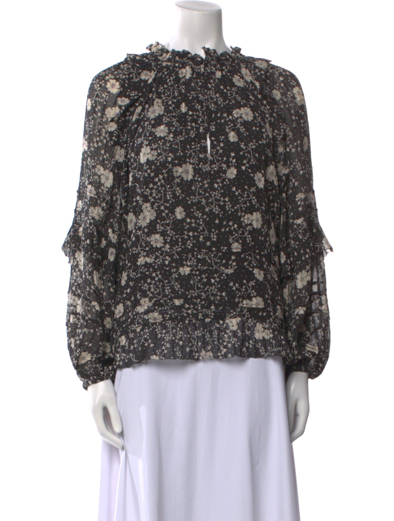 Isabel Marant Floral Print Bateau Neckline Blouse