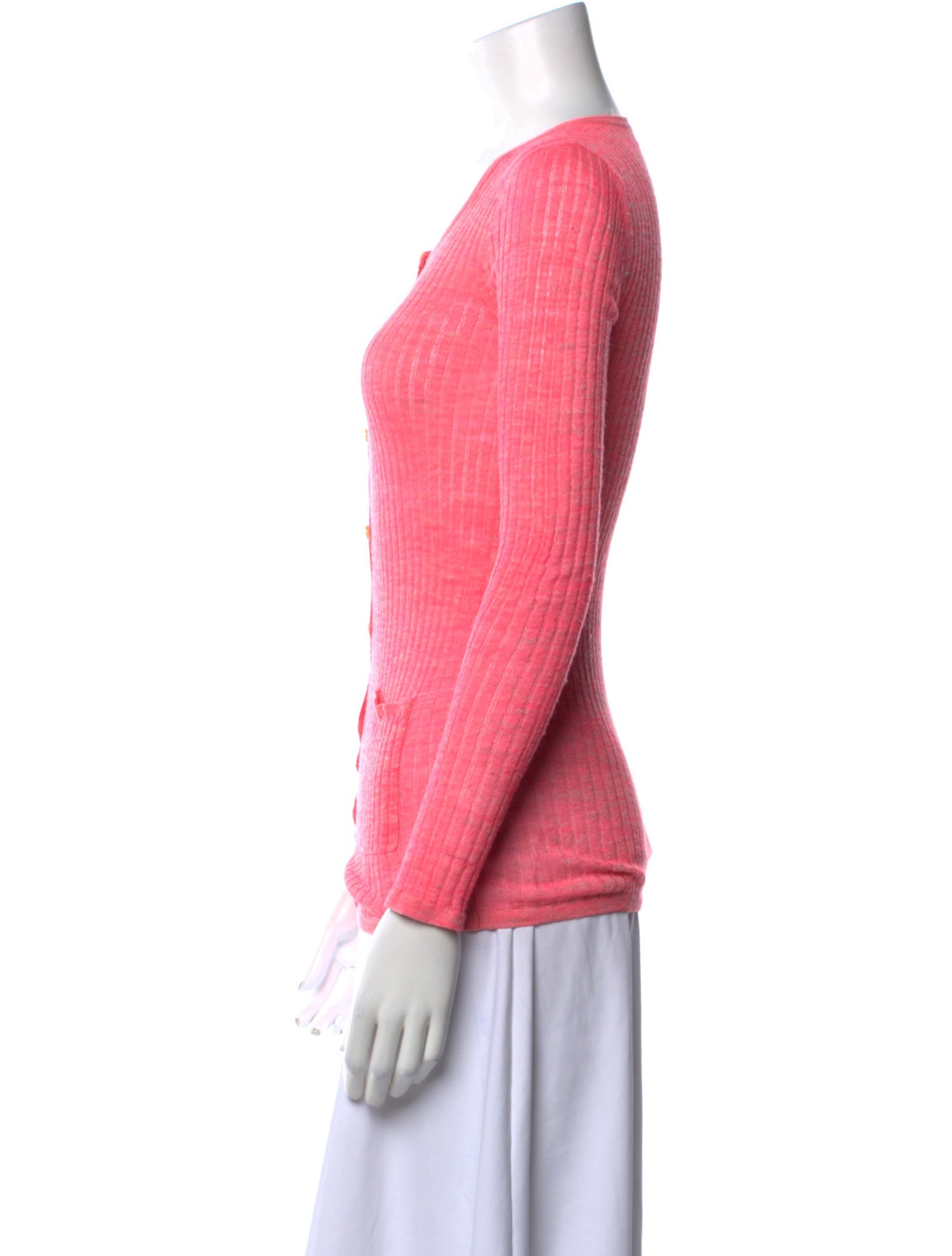 Isabel Marant Scoop Neck Three-Quarter Sleeve Button-Up Top