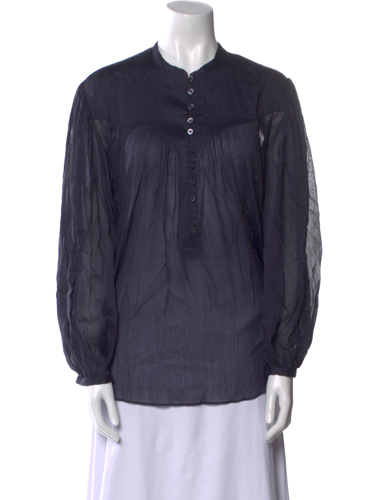 Isabel Marant Mock Neck Long Sleeve Blouse