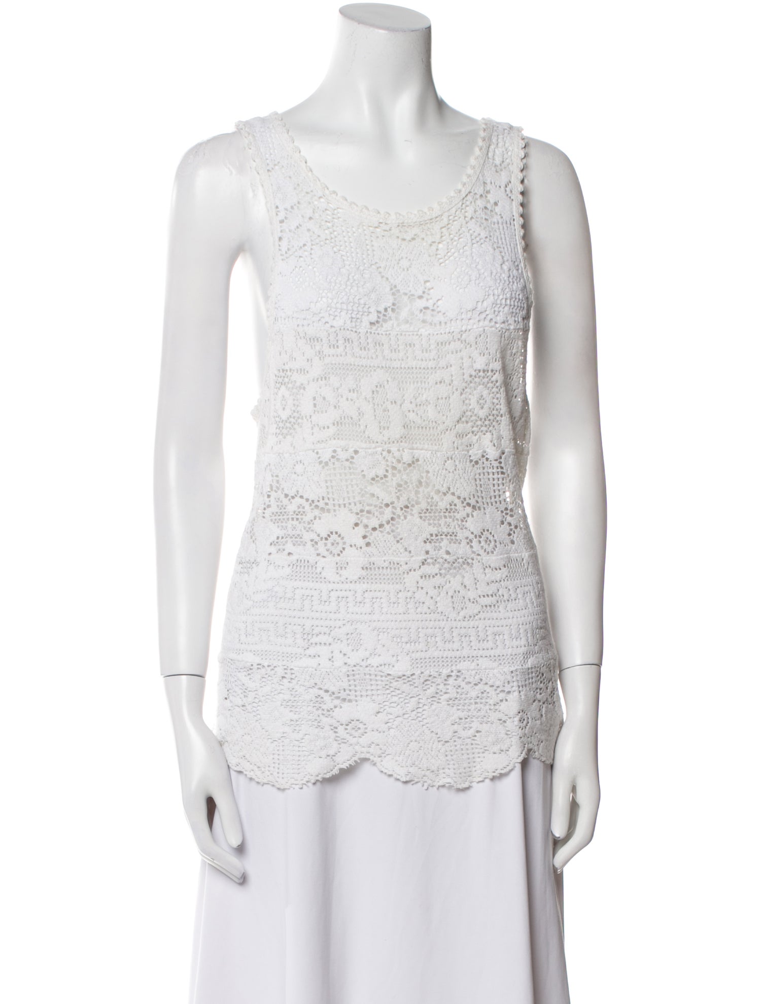 Isabel Marant Lace Pattern Scoop Neck Top