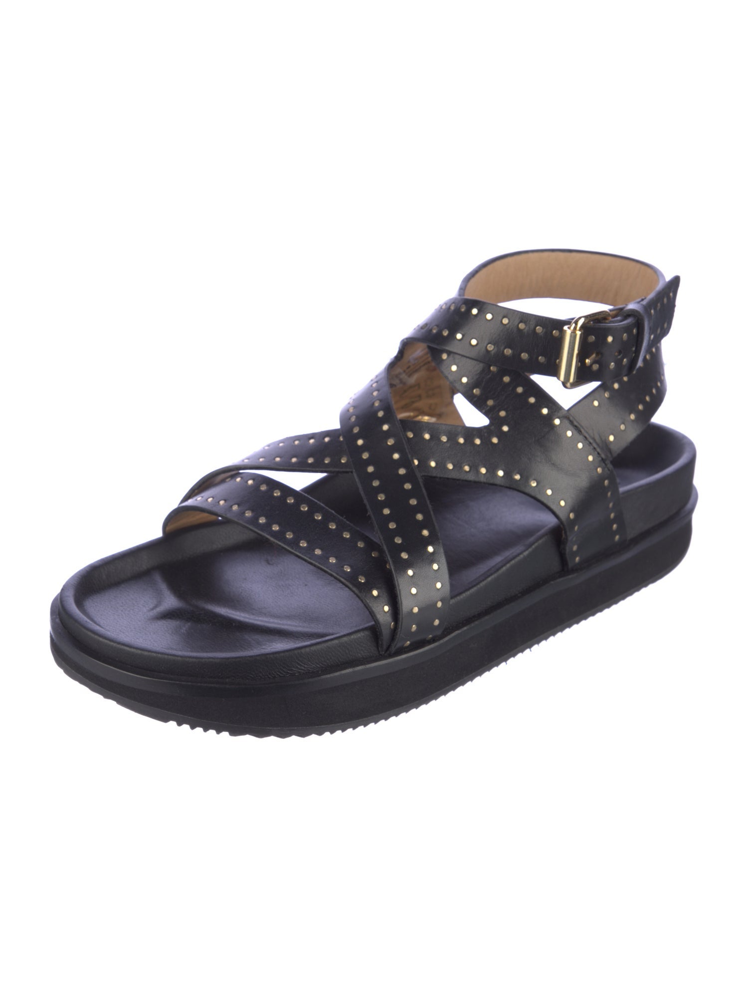Isabel Marant Leather Studded Accents Gladiator Sandals