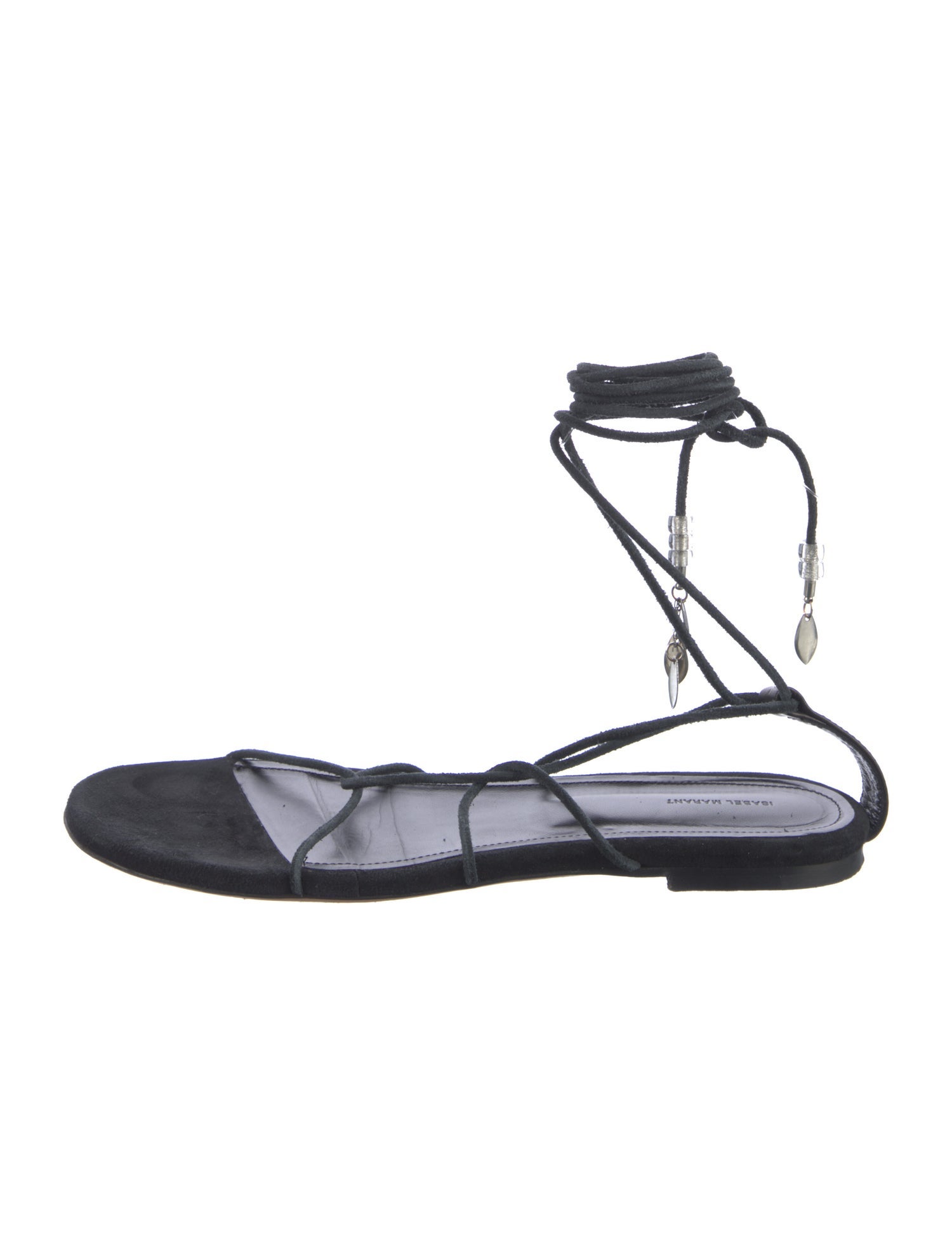 Isabel Marant Suede Beaded Accents Gladiator Sandals