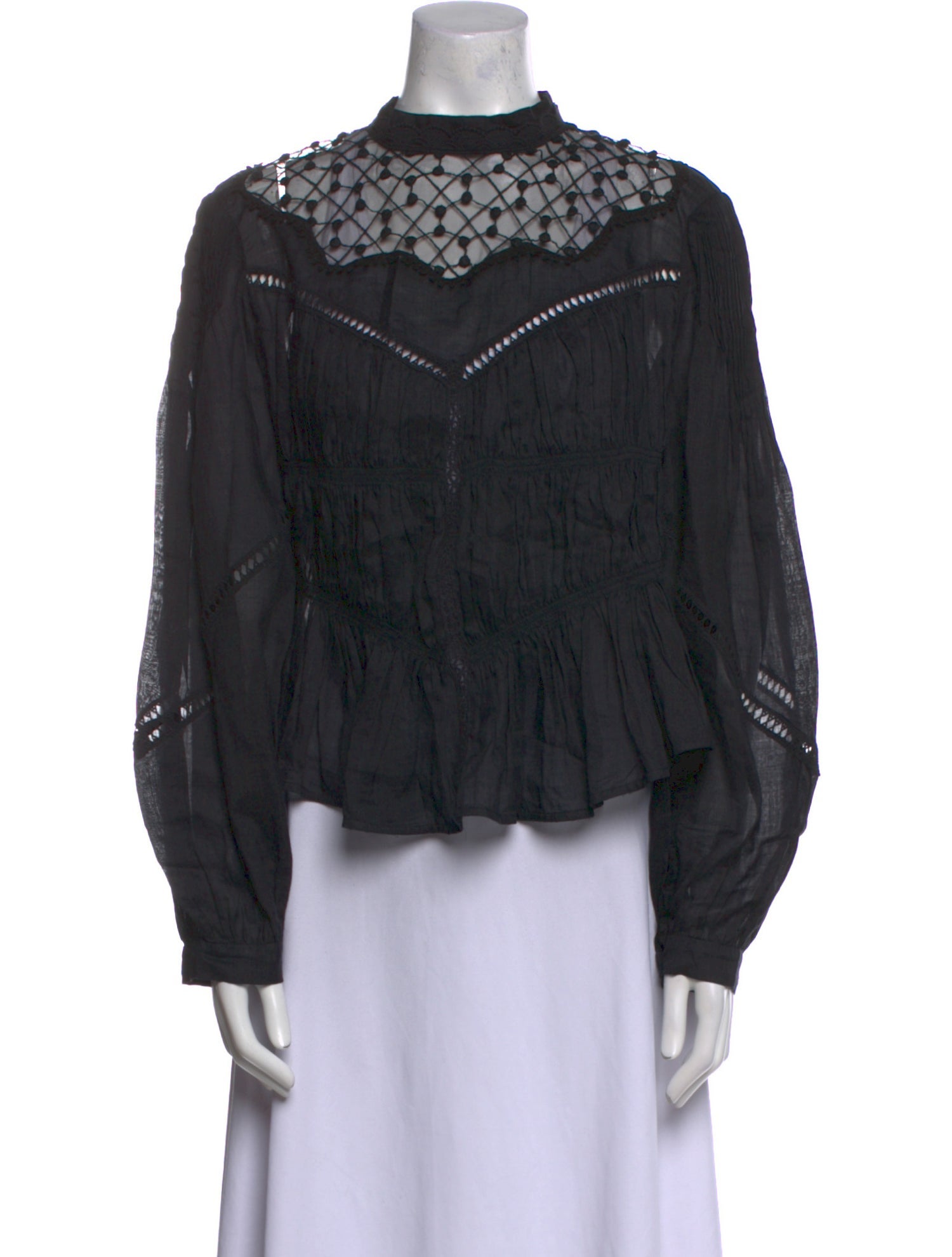 Isabel Marant Mock Neck Long Sleeve Blouse