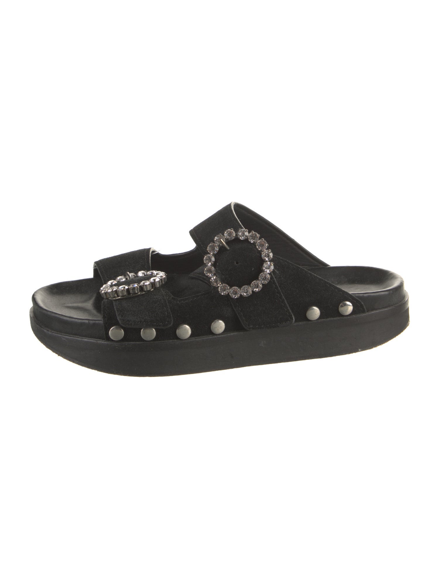 Isabel Marant Suede Crystal Embellishments Slides