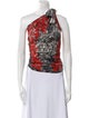 Isabel Marant Floral Print One-Shoulder Crop Top