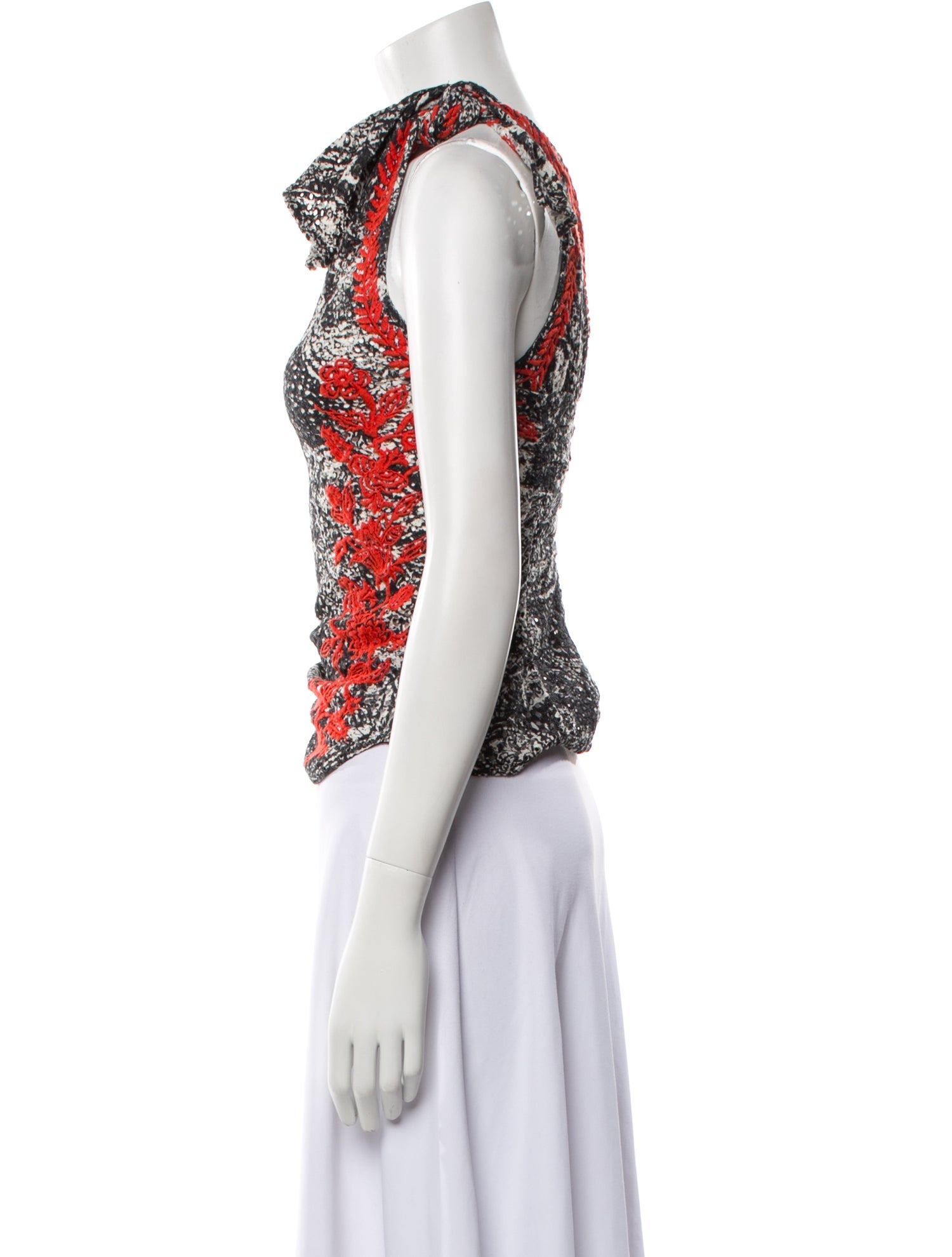 Isabel Marant Floral Print One-Shoulder Crop Top