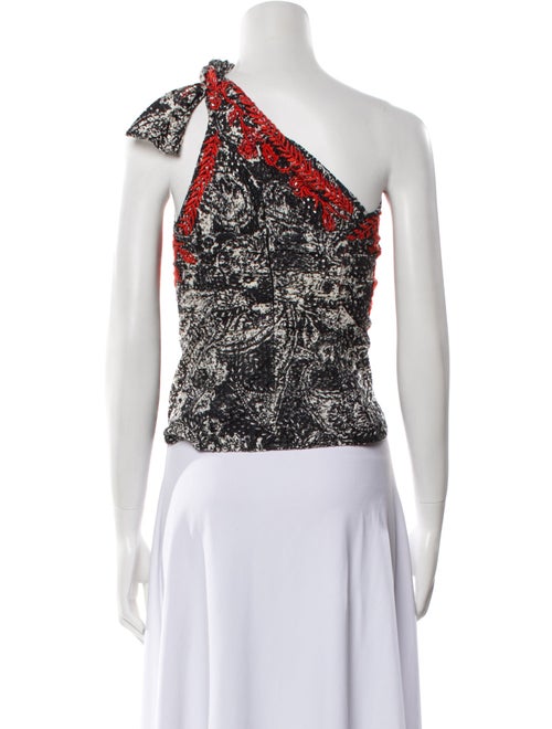 Isabel Marant Floral Print One-Shoulder Crop Top