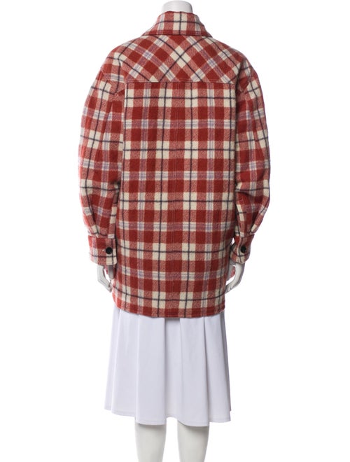 Isabel Marant Virgin Wool Plaid Print Coat
