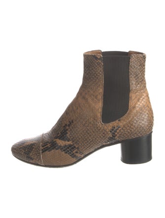 Isabel Marant Snakeskin Animal Print Chelsea Boots
