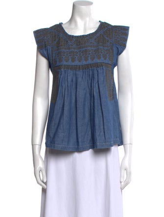 Isabel Marant Graphic Print Scoop Neck Top