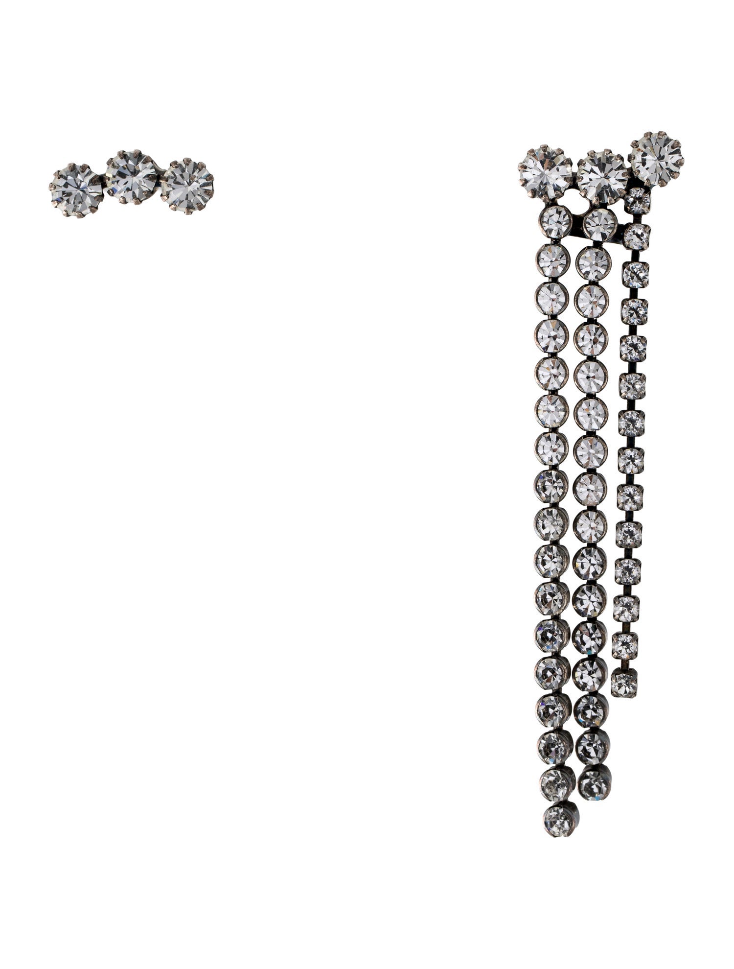 Isabel Marant Crystal A Wild Shore Mismatched Drop Earrings