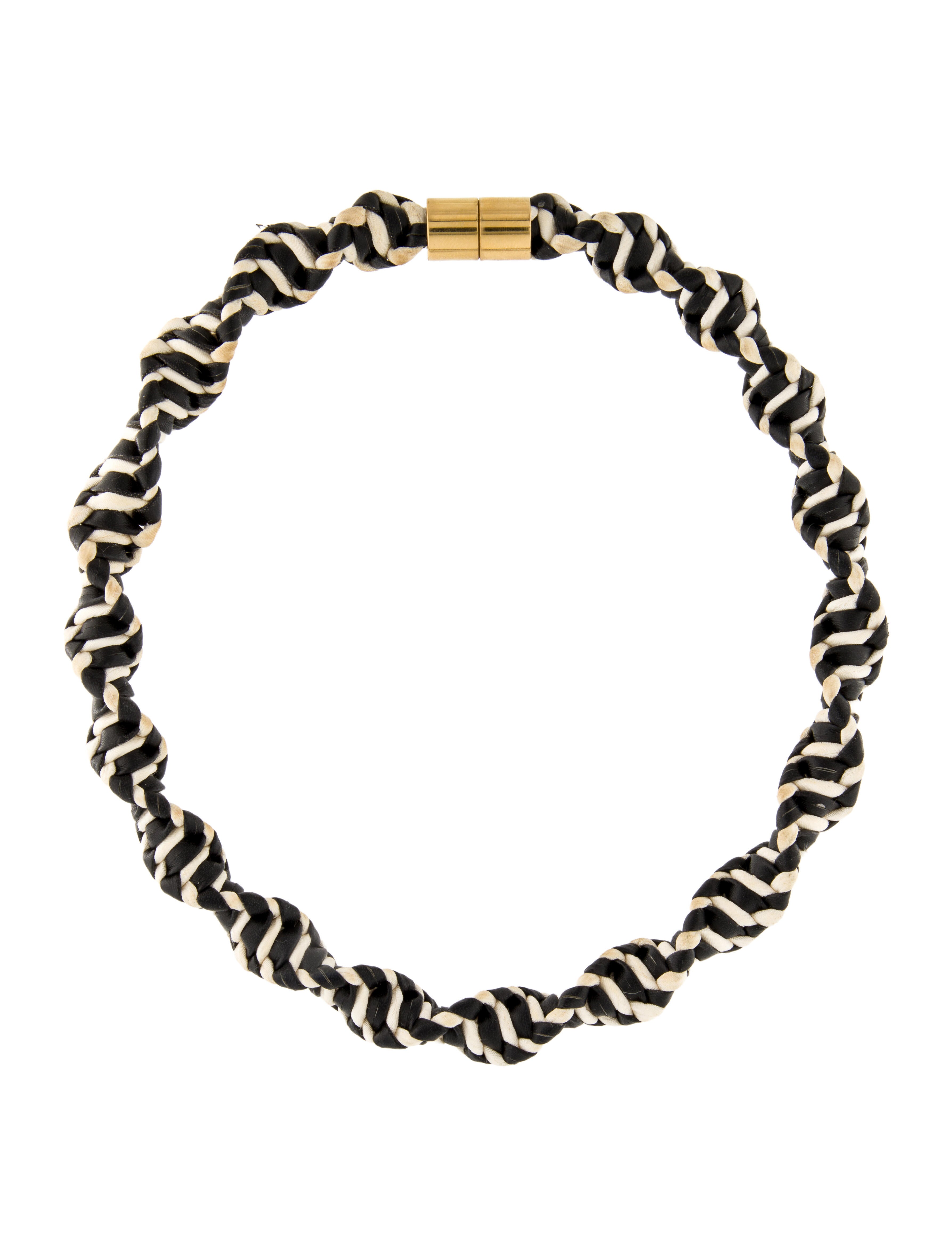 Isabel Marant Leather & Silk Cord Collar Necklace