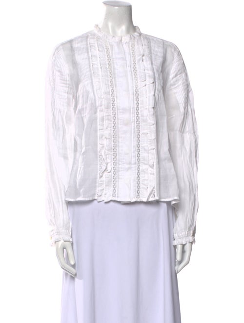 Isabel Marant Mock Neck Long Sleeve Button-Up Top