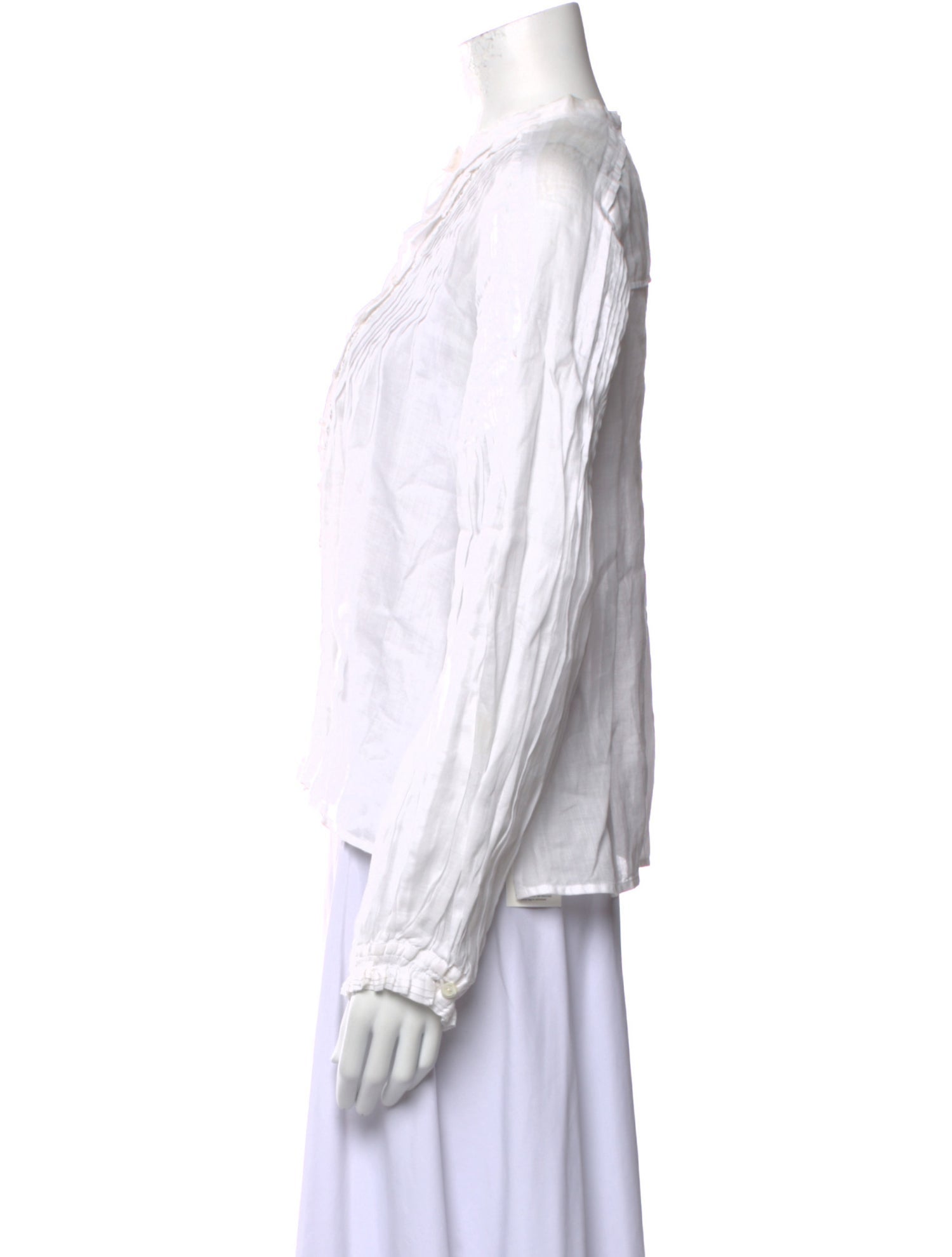 Isabel Marant Mock Neck Long Sleeve Button-Up Top