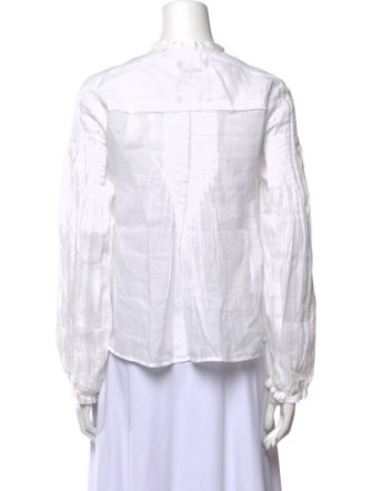 Isabel Marant Mock Neck Long Sleeve Button-Up Top