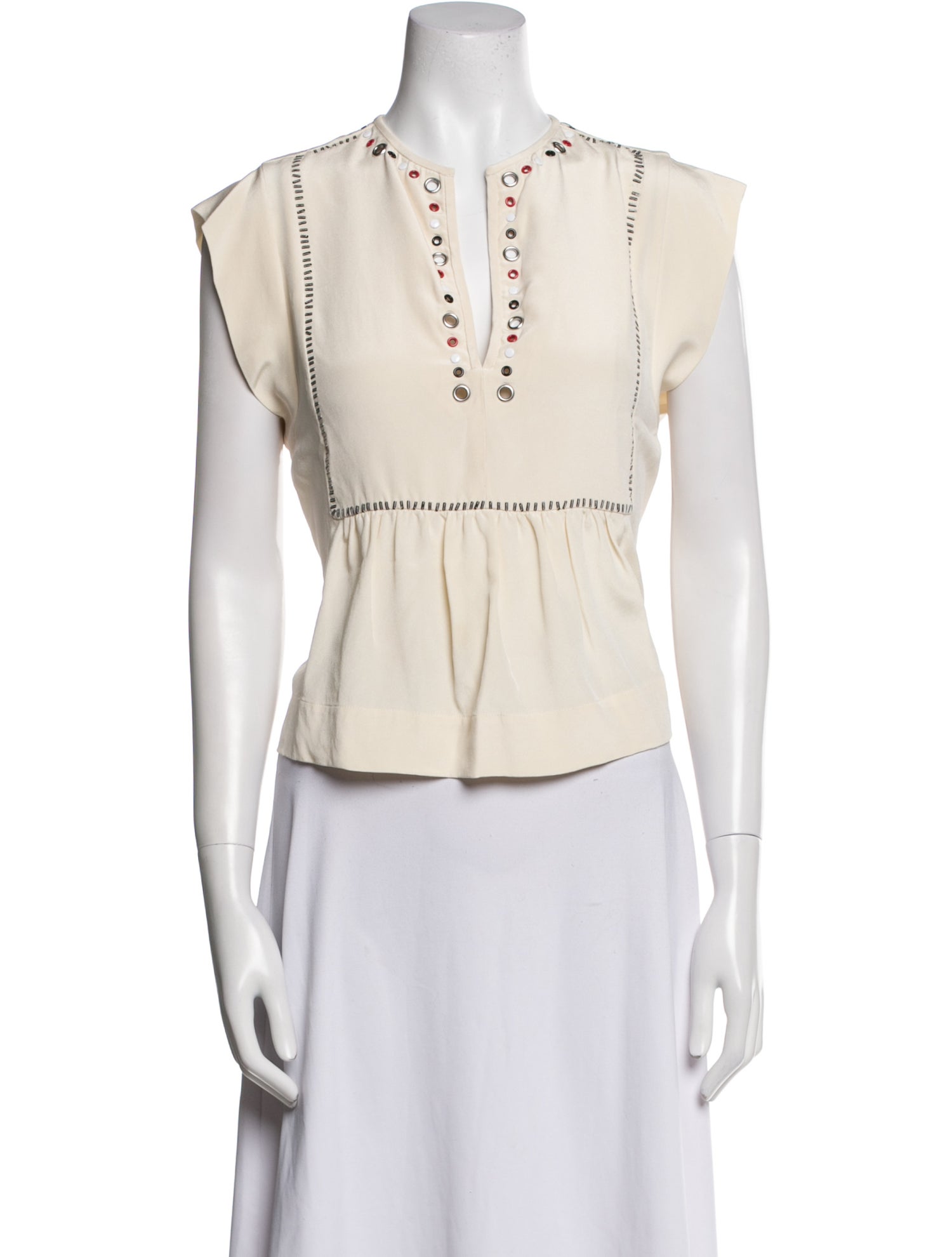 Isabel Marant Silk V-Neck Crop Top