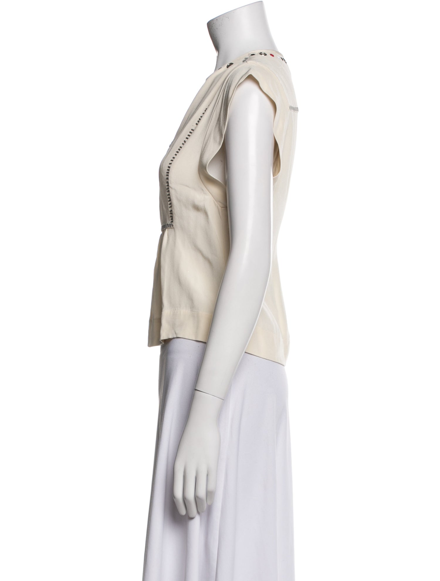 Isabel Marant Silk V-Neck Crop Top