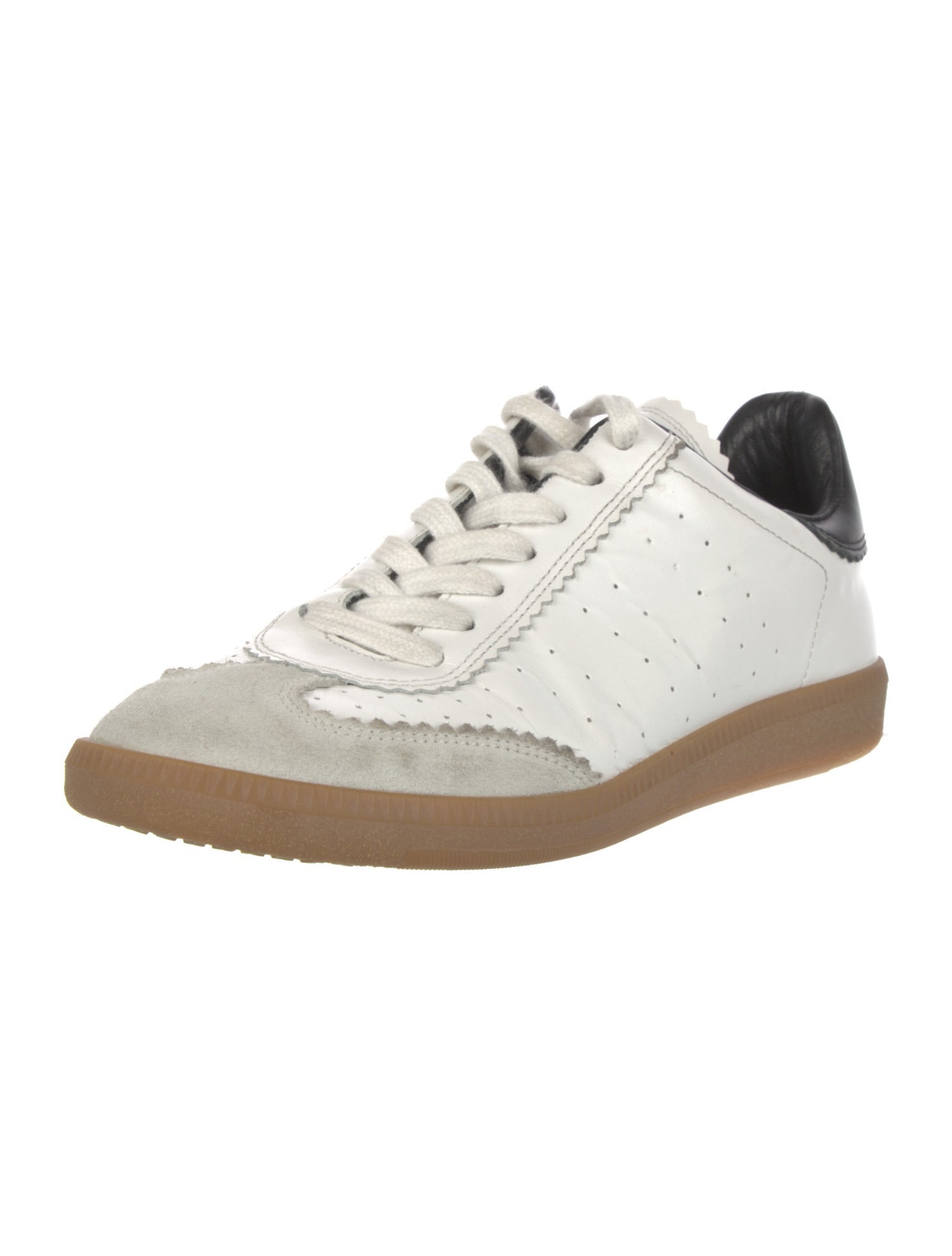Isabel Marant Leather Colorblock Pattern Sneakers